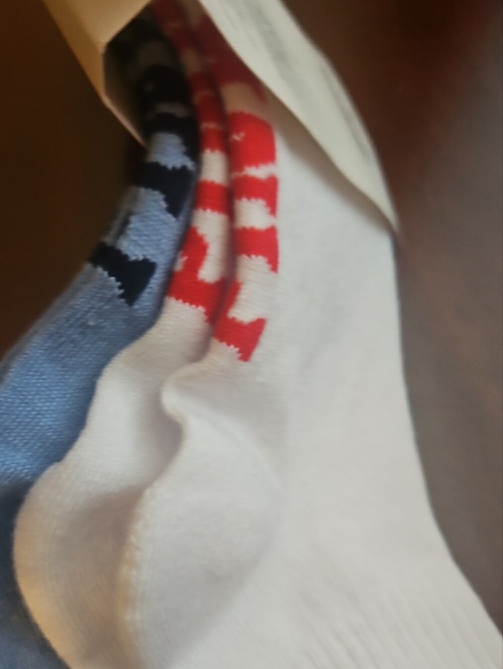 PINK Victoria's Secret Light Blue & White Athletic Crew Sock Duo - Picture 8 of 8